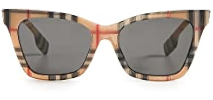 Burberry Women's Elsa - Designer Square Sunglasses with Vintage Check Frame