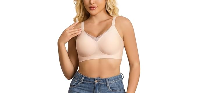Clowerd V-Mesh - Seamless V-Mesh Wireless Full Coverage Bra