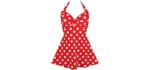 Cocoship Sailor Pin - Retro Sailor-Inspired Skirted One-Piece Swimdress