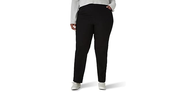 Chic Classic Collection Stretch - Plus-Size Stretch Pull-On Pants with Elastic Waist