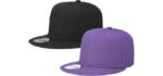 Falari Men's Classic - Classic Two-Pack Flat Bill Snapback Hats