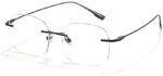 Cyxus Unisex Titanium - Frameless Rimless Light Glasses with UV Protection