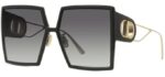 DIOR Women's Smoke - Elegant Black-Gold Frame Sunglasses with Smoke Lenses