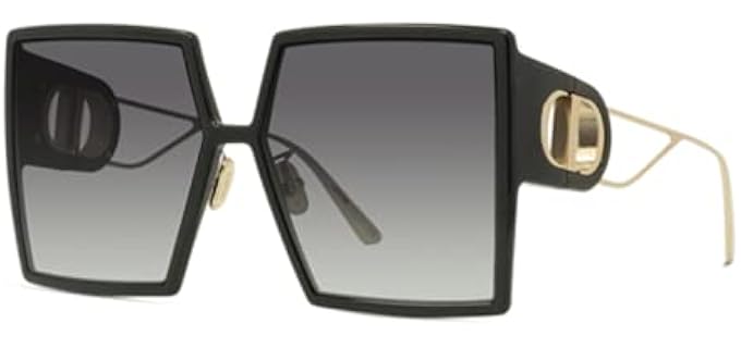 DIOR Women's Smoke - Elegant Black-Gold Frame Sunglasses with Smoke Lenses