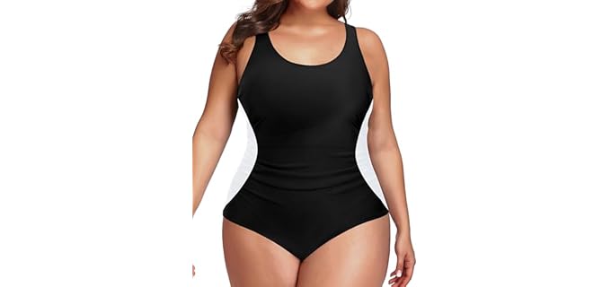 Daci U-Back - Sporty Plus-Size One-Piece Swimsuit with Tummy Control