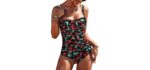 Ekouaer Ruched - Vintage Ruched One-Piece with Tummy Control