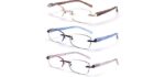 Feivsn Women's Elegant - Elegant Rimless Reading Glasses with UV Protection
