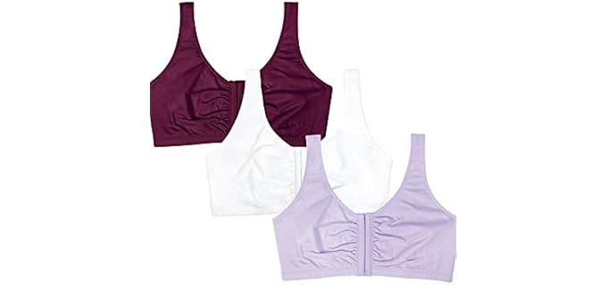 Fruit of the Loom Front Close - Soft Cotton Post-Surgical Bra