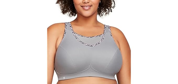 Glamorise 1066 - Wirefree Sports Bra with Mesh Camisole Design