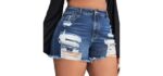 Gagele Summer - High-Waist Plus Size Distressed Denim Shorts