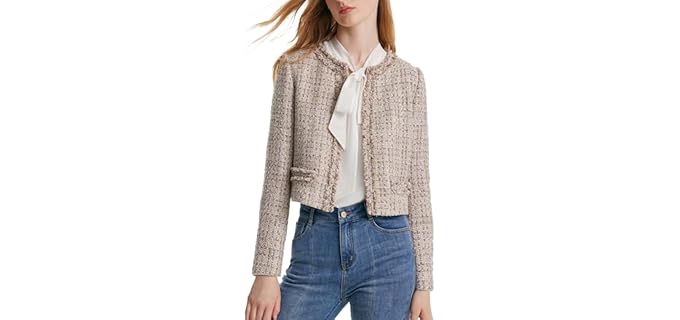 Goelia Tweed Cropped - Premium Fabric Chic Blazer