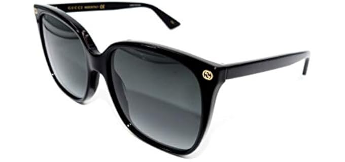 Gucci Women's 0022S_001 - Luxury Square Sunglasses with Gradient Lenses