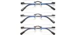 Hiyanjn Men's Frameless - Lightweight Frameless Blue Light Blocking Readers