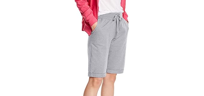 Hanes Women's French - Soft Terry Bermuda Shorts with Pockets