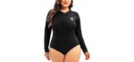 Holipick Surfing - Plus-Size Rash Guard Swimsuit with UPF Protection