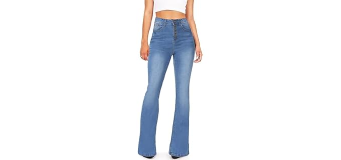 KDF Flare - High-Waisted Stretch Bell Bottom Flare Jeans