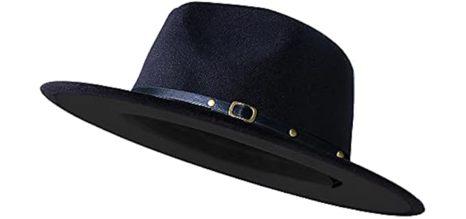 Kujuha Unisex Panama - Two-Tone Wide Brim Fedora with Adjustable Fit