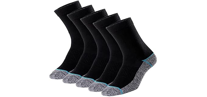 Kodal Men's Copper - Copper-Infused Crew Socks with Odor Control