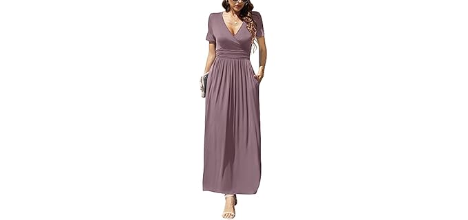 Lilbetter Wrap - Soft V-Neck Maxi Dress with Pockets
