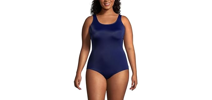 Lands' End Scoop-Neck - Sporty Swimsuit with Tummy Control