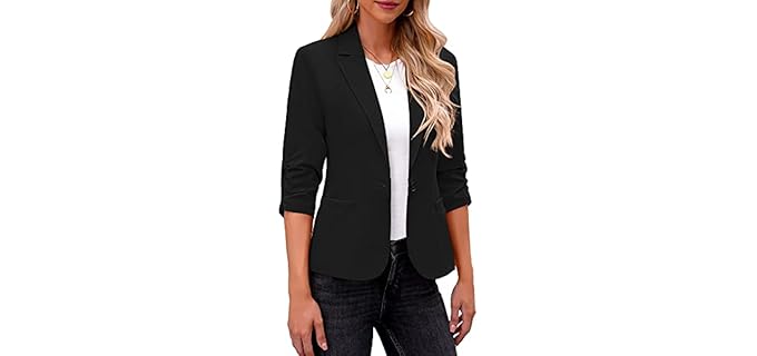LookbookStore Dressy - 3/4 Sleeve Blazer with Classic Fit