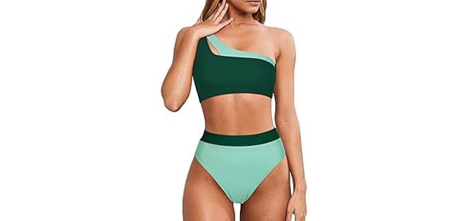 Mooslover Cutout - One Shoulder Bikini with Tummy Control
