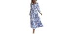 Milumia Split Floral - Boho Floral Button-Up Maxi Dress