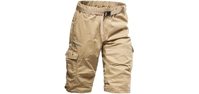 Mylldey Men's Relaxed - Breathable Cotton Cargo Shorts for Active Comfort