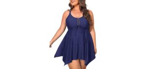Nieyook Tankini - Plus Size Swim Dress with Shorts