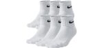 Nike Men's Cotton - Quarter Cut Socks Offering Breathable Comfort & Durability