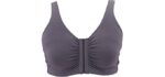 Renova Medical Wear Hook & Eye - Wire-Free Front Closure Recovery Support Bra