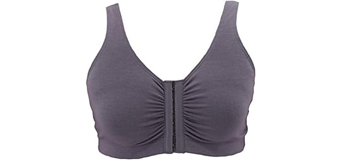 Renova Medical Wear Hook & Eye - Wire-Free Front Closure Recovery Support Bra