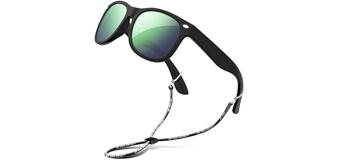 Rivbos Unisex RBK004 - Durable Polarized Sunglasses for Active Kids