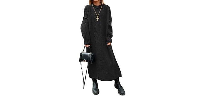 Saodimallsu Oversized - Chunky Knit Oversized Sweater Maxi