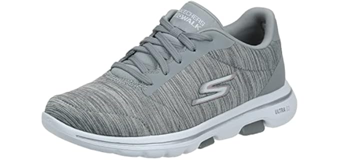 Skechers Go Walk 5 True - Lightweight Cushioned Walking Shoes with Breathable Mesh