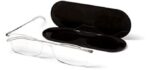 ThinOptics Unisex Rectangular - Ultra-Slim Rectangular Reading Glasses with Case