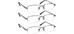 TruVision Unisex 9509 - Lightweight Metal Frame with Clear Lenses
