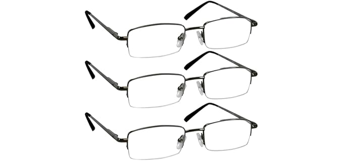TruVision Unisex 9509 - Lightweight Metal Frame with Clear Lenses