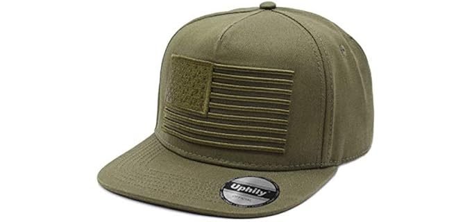 Uphily Unisex Snap - Patriotic Snapback Cap with USA Flag Design