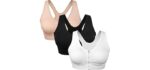 Wanayou Post-Surgery - Wireless Zip Front Sports Bra