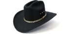 Western Express Unisex Hat - Cattleman - Classic Felt Cattleman Hat with Gold Band