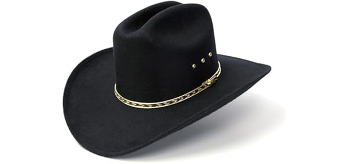 Western Express Unisex Hat - Cattleman - Classic Felt Cattleman Hat with Gold Band