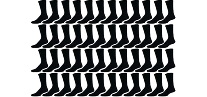 Winterlace Unisex Basic - Bulk Pack of Cotton Crew Socks