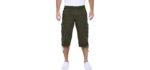 X RAY Men's Long Cargo - Durable Cotton Shorts for Everyday Wear