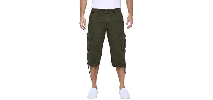X RAY Men's Long Cargo - Durable Cotton Shorts for Everyday Wear