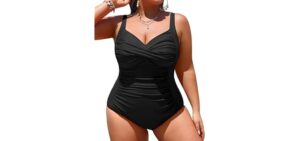 Yonique Twist Front - Plus Size One-Piece Swimsuit with Tummy Control