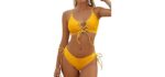Zaful Lace-Up - Triangle Bikini with Cheeky Tie-Side Bottoms