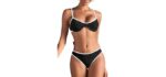 Zaful Colorblock - Ribbed Underwire Bikini