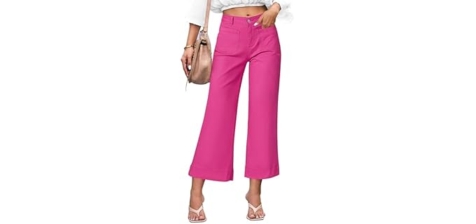 Luvamia Trendy - High-Waisted Cropped Wide-Leg Flare Jeans