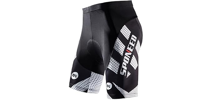 Sponeed Men's Elastic - Comfortable Padded Cycling Shorts for Riders